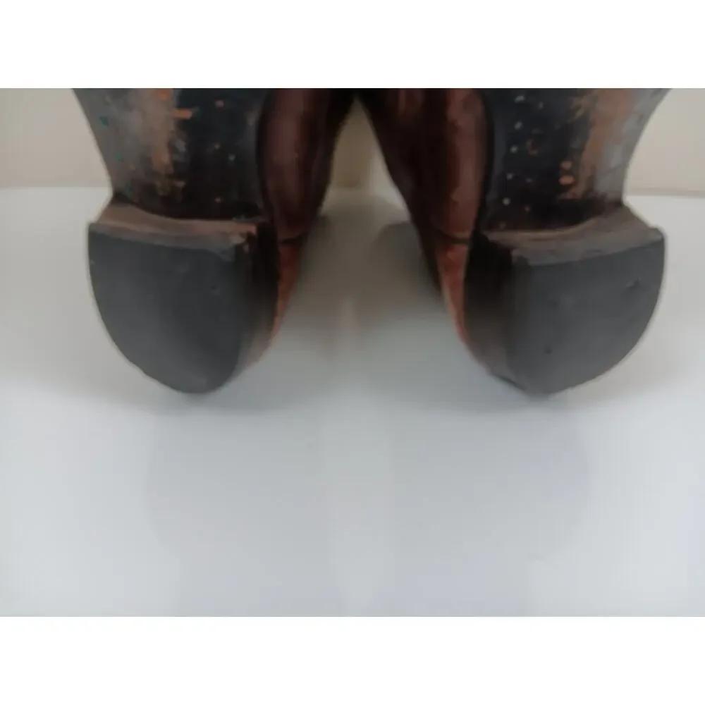 VTG Justin Western Cowboy Boots Mens Size 9.5E Rodeo Leather Brown Style 1651